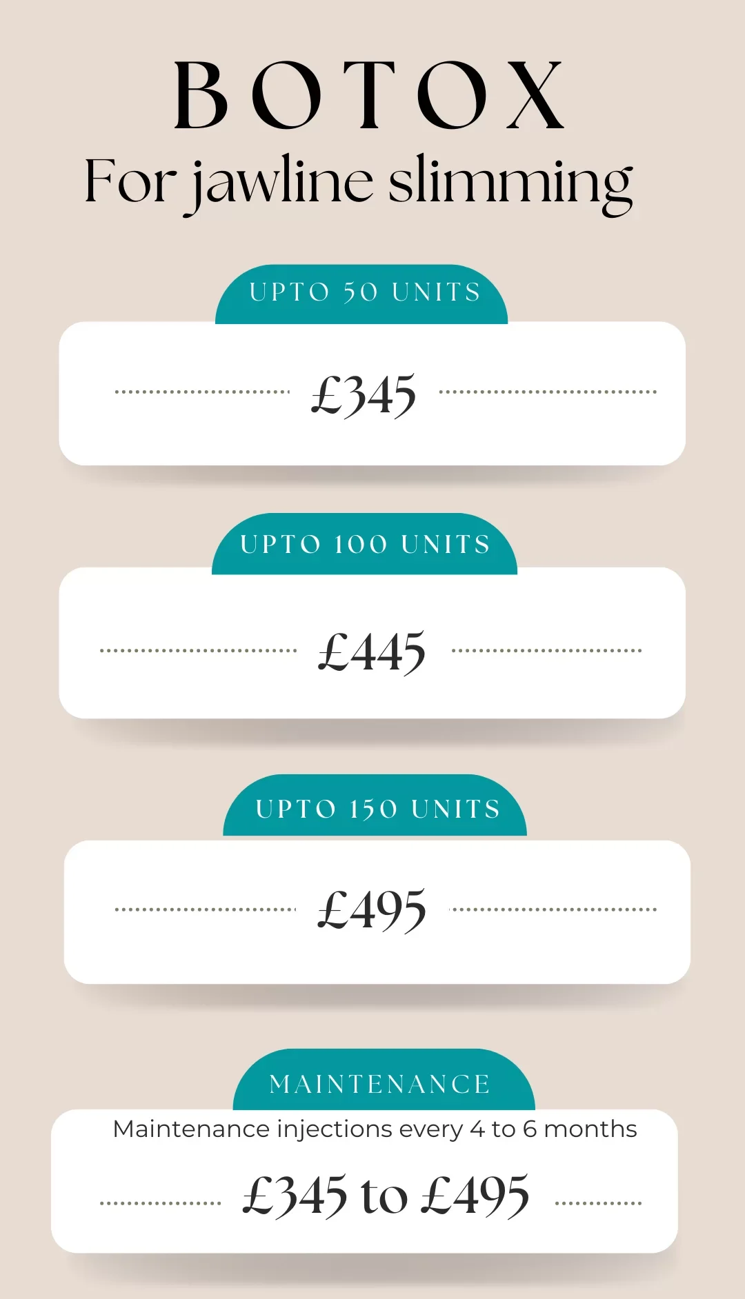 Jaw filler service price ranges in the UK