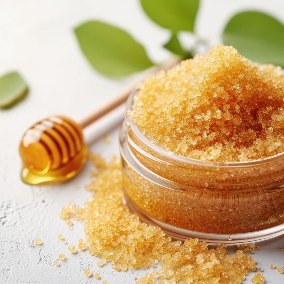 honey and sugar scrub lips